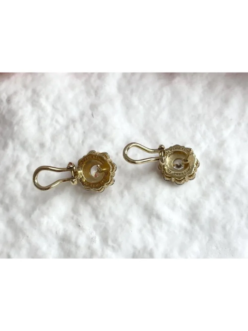 Judith Ripka Vermeil Cubic Zirconia Vintage Sterling Silver 925 Stud Earrings